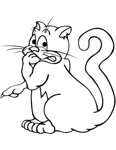 Guilty Cat Coloring Page